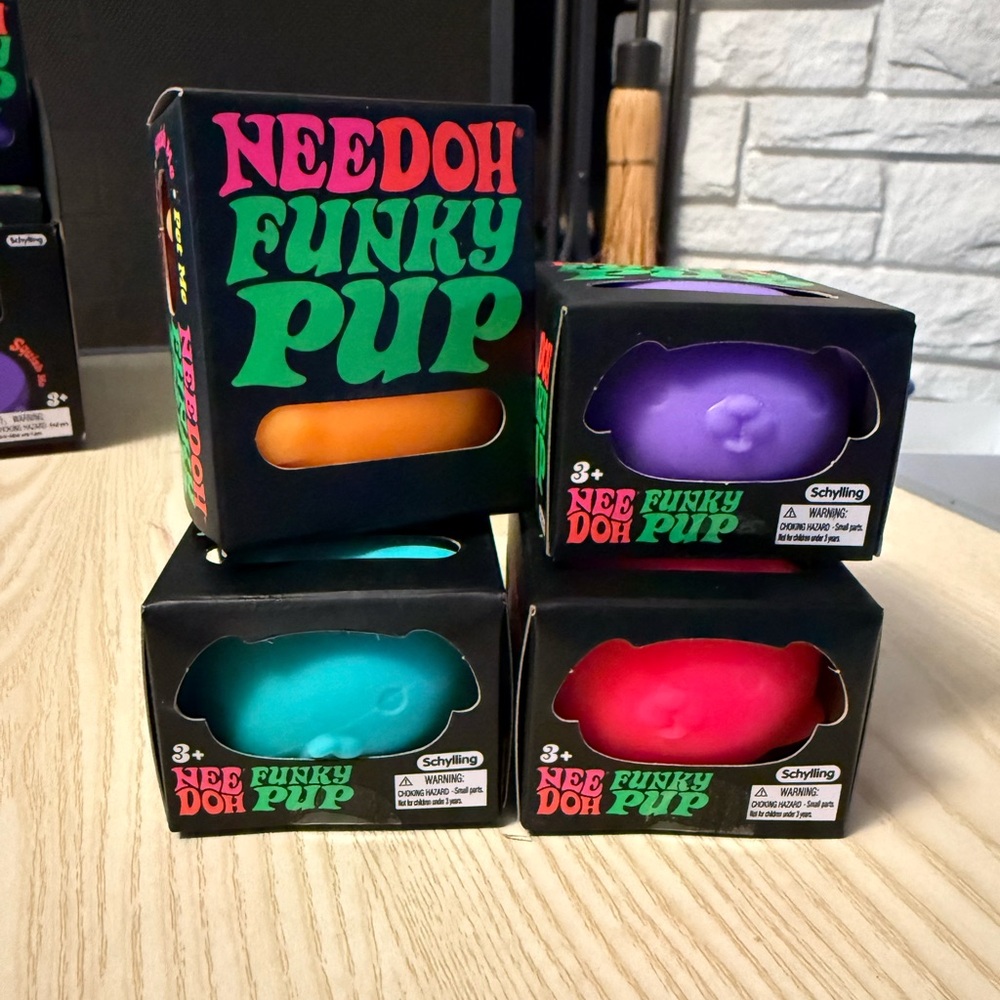 Schylling- Needoh- Funky Pup- 1 piece - ORANGE OR PURPLE